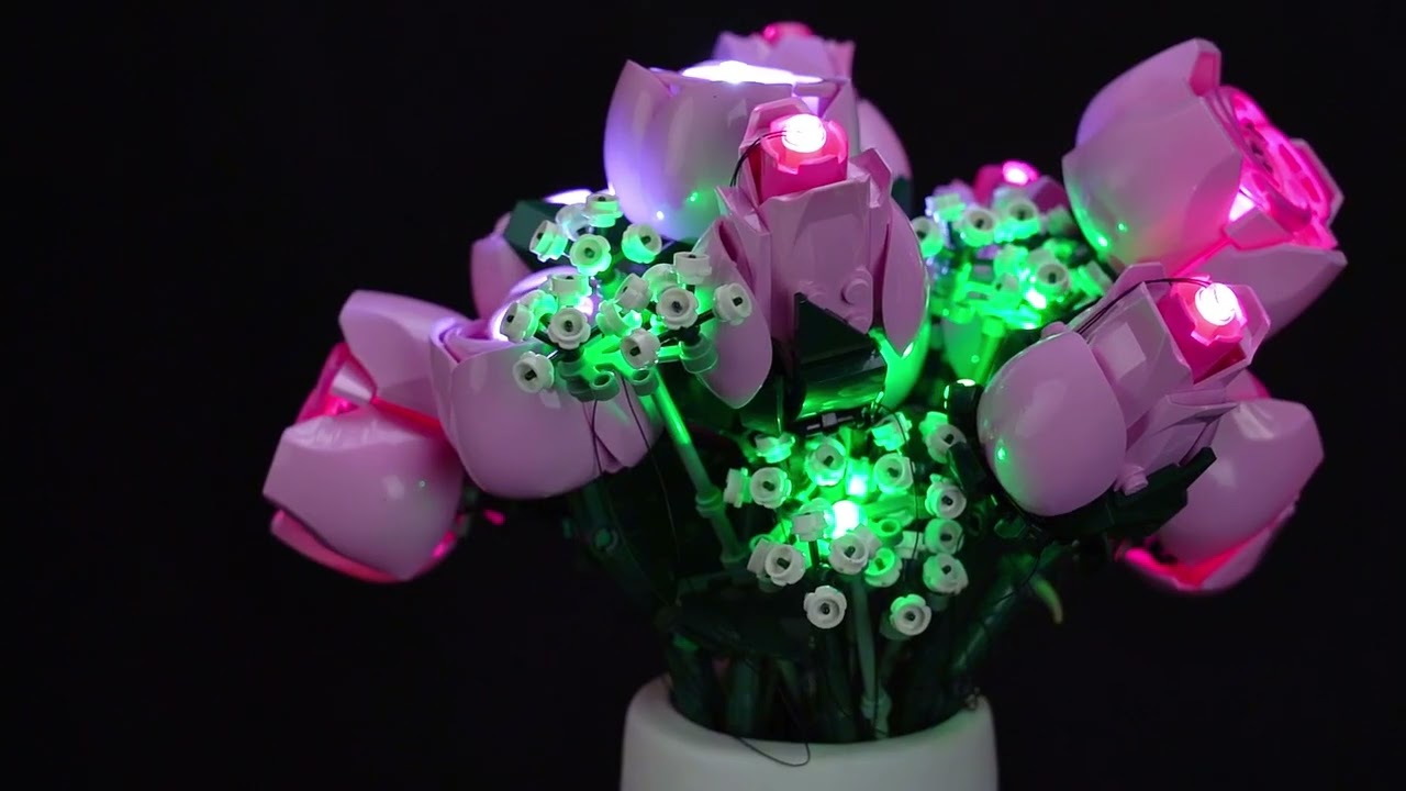 BrickBling LED-Licht-Set für LEGO® 10374 Rosa Rosenstrauss
