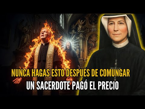 NUNCA HAGAS ESTO DESPUÉS DE COMULGAR: Santa Faustina reveló una visión aterradora sobre un sacerdote