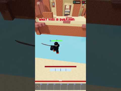 What we use Yuzi for💀 #roblox #bedwars