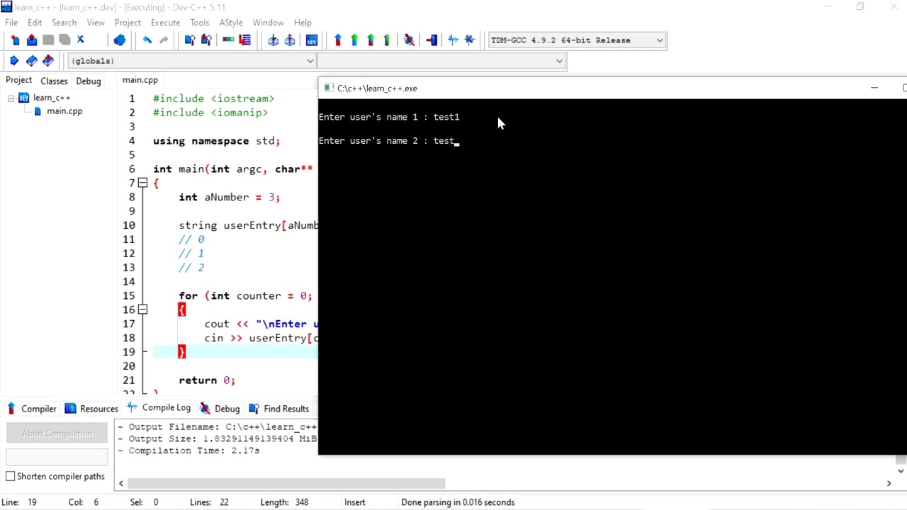 C++ 11: Create an array of string