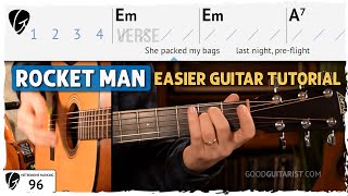 'Rocket Man' Easier Guitar Tutorial - Elton John
