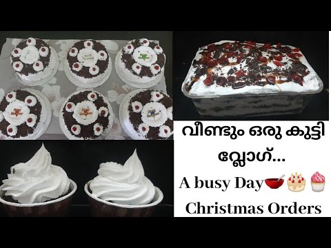 എന്റെ ആദ്യ കേക്ക് വ്ലോഗ്||ഒരുമിച്ചു വന്ന കേക്ക് ഓർഡറുകൾ||Christmas cake order||black Forest cake