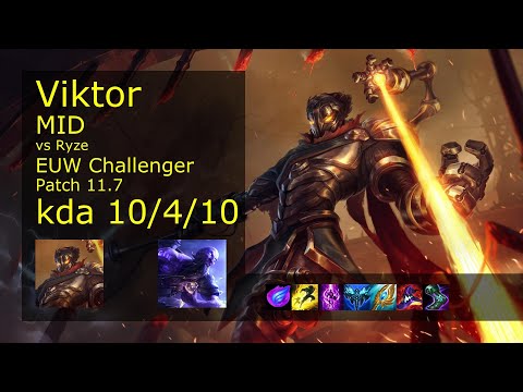 Viktor vs Ryze Mid - EUW Challenger 10/4/10 Patch 11.7 Gameplay