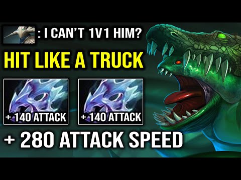 WTF +280 ATTACK SPEED Solo Carry Tidehunter Even Sven Can't 1v1 Him with Crazy Hit Like a Truck DotA