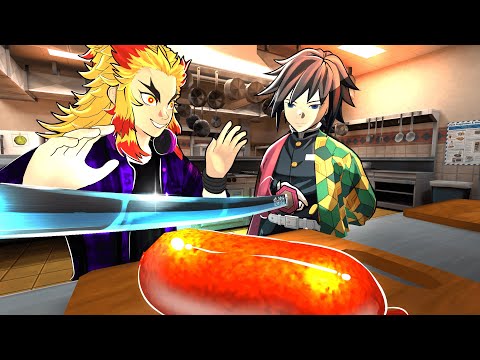 Cozinhando com Rengoku e Tomioka no Demon Slayer vr