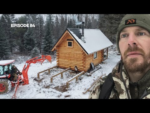 WINTER ARRIVES: Tractor Barn, Bathroom Addition |EP84| Log Cabin Build on Off-Grid Homestead