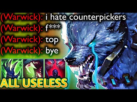 GREATEST WARWICK COUNTER (HE LEFT TOP LANE HAHA)