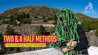 How to coil a climbing rope, two & a half methods and how to make a ruck sack from 