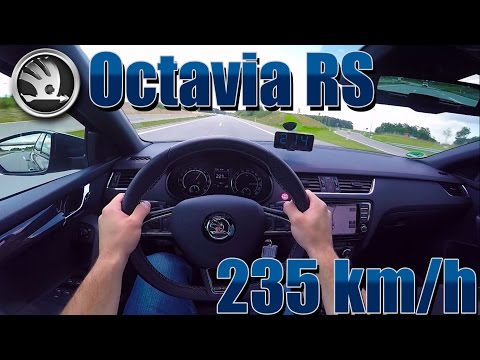 Skoda Octavia III RS TDI 2015 - Acceleration 0-235 km/h, Top Speed test ✔