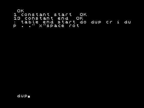 Jupiter Ace Tables Demo