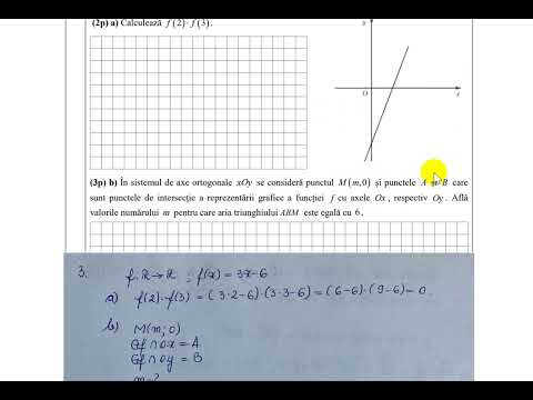 Se considera functia  f(x) = 3x − 6. Se consideră punctul M(m,0) și punctele A și B care sunt puncte