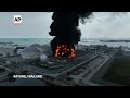 Huge fire at a chemical storage tank in Thailand kills one and injures 4 - Video
