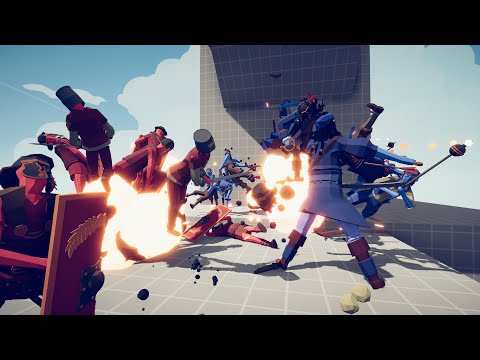 TABS Me 13 Shield Bearer 14 Squire 4 Archer Vs. 4 Bomb on a sick 3 Bomb thrower and 3 Bomb Cannon