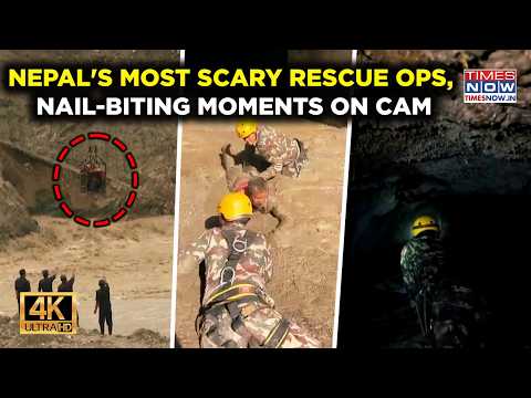 Nepal Flood Horror | Most Scary Moments | Army Crawls In Tunnels, Choppers Fly Low, Zipline | 4K
