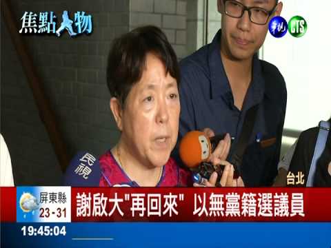 謝啟大宣布選議員 分化泛藍選票