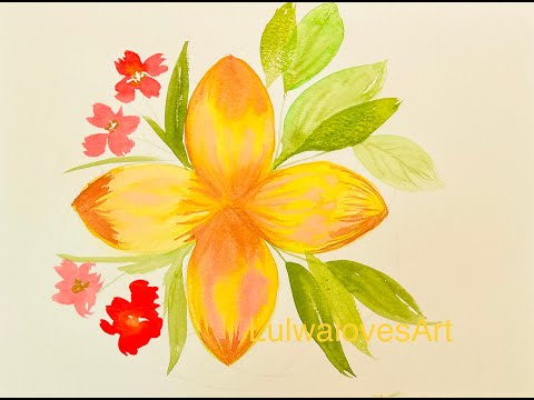 Flower with watercolor LulwalovesArt