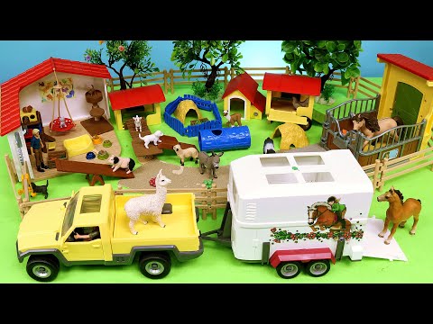 Fun Schleich Farm World Animal Hotel and Horse Stall Unboxing - Animal Figurines