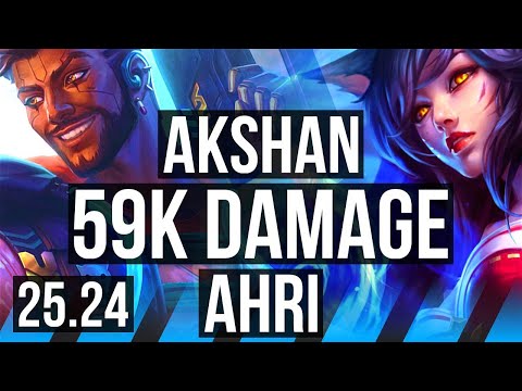 AKSHAN vs AHRI (MID) | 59K damage | KR Master | 25.24