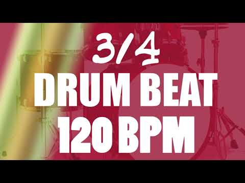 Straight Drum Beat - 3/4 Time Signature - 120 BPM