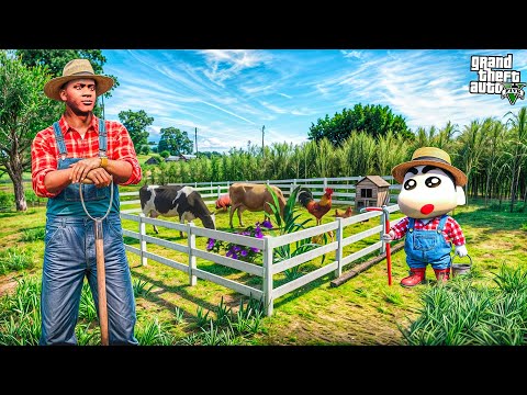 Franklin & Shinchan Build a COW FARM HOUSE in GTA 5
