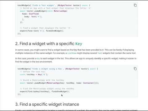 Flutter widget tests finding widgets