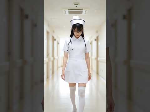 病院の白いニーハイソックスの看護師