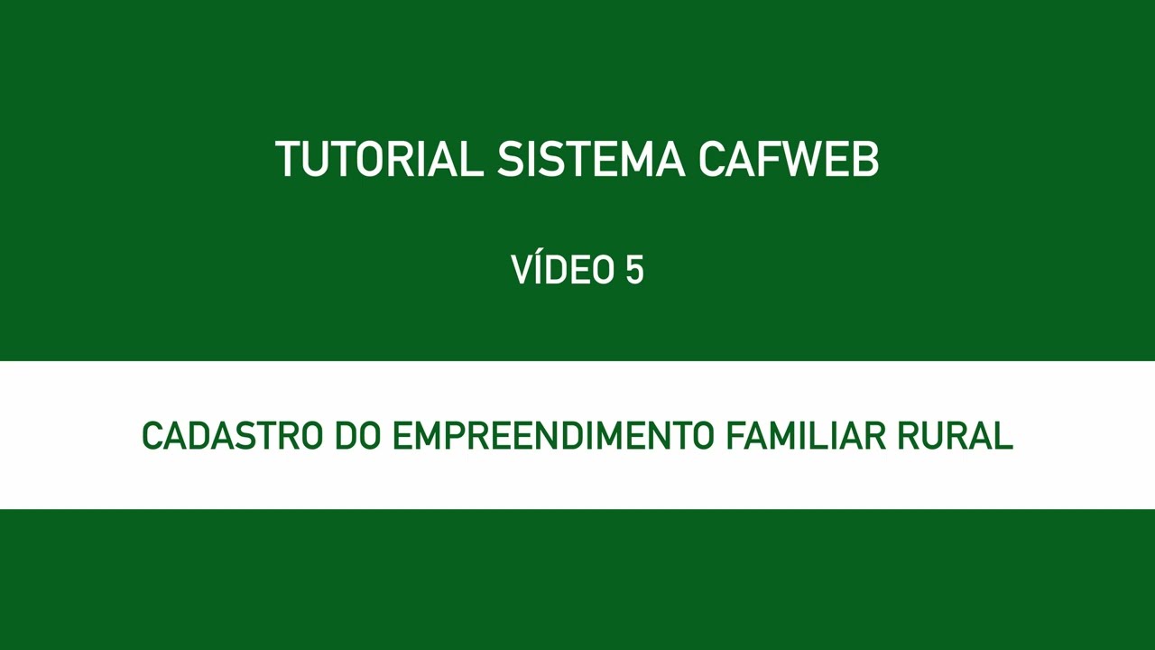 5. CADASTRO DO EMPREENDIMENTO FAMILIAR