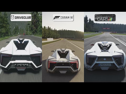 DriveClub vs Forza 6 vs Project CARS - W Motors Lykan HyperSport Sound Comparison