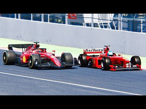 Ferrari F1 2022 F1-75 VS Ferrari F1 1999 Mika Salo at Barcelona Montmelo GP