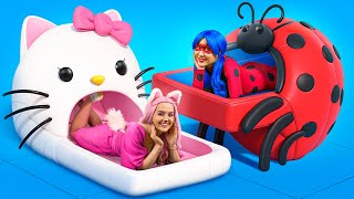 We Build a Tiny House for Lady Bug And Hello Kitty! Extreme Hide and Seek in Boxes Challenge! MQDEFAULT Thumbnail