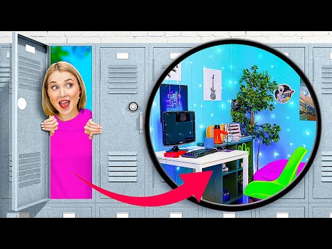SNEAKING FOOD INTO SCHOOL SECRET ROOM || Cool Ideas & Tricks by 123GO! SCHOOL