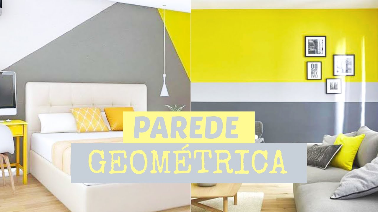 COMO FAZER PAREDE GEOMÉTRICA - CINZA AMARELO E BRANCO