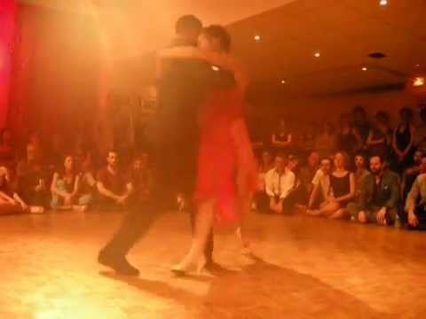  Barbara Carpino  and  Claudio Forte  are  dancing  to  the  tango  "  Copa de Ajenjo  "  by  Francisco Canaro