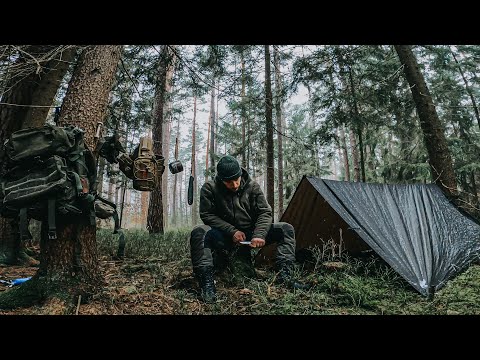 24-hour solo winter bivouac at -1°C | First night in Defence 6, camp building, carving, freedom |...