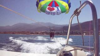 preview picture of video 'Takeoff parasailing from boat Stalida Crete'