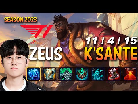 T1 Zeus K'SANTE vs ORNN Top - Patch 13.17 KR Ranked