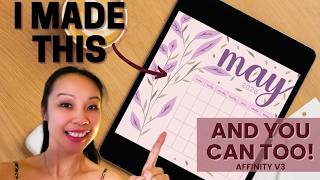 DIY Undated Calendar with Hand Drawn Florals In Affinity V3