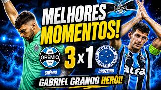 MELHORES MOMENTOS GRÊMIO 3X1 CRUZEIRO AO VIVO! GABRIEL GRANDO PEGOU 2 PÊNALTIS