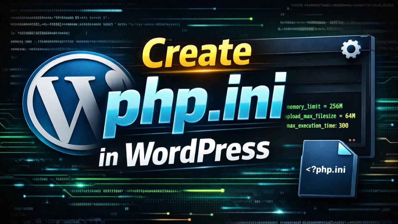 How to create PHP ini file in wordpress site  - step by step guide  2026