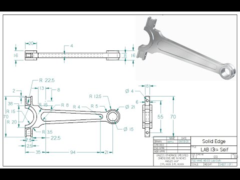 Learning Solid Edge - Lab 13 (Connecting Rod)