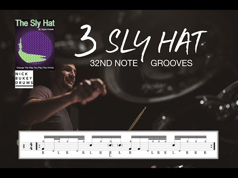 3 Sly Hat 32nd Note Grooves - Advanced Drum Lesson by Nick Bukey