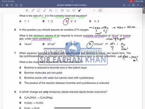 A1/ AS LEVEL Chemistry Past Paper 9701 - MAY JUNE 2020 VARIANT 12 (ENGLISH/URDU)