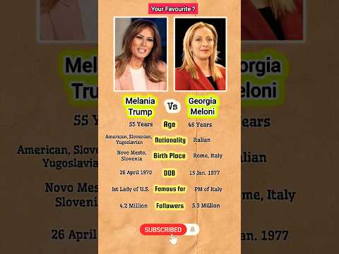 Melania Trump vs. Georgia Meloni Comparison #melaniatrump#usa#meloni#italy#shorts