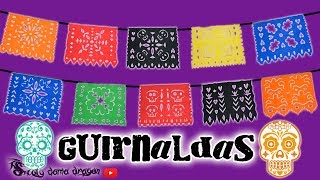 12 Diseños de papel picado /Guirnaldas dia de muertos