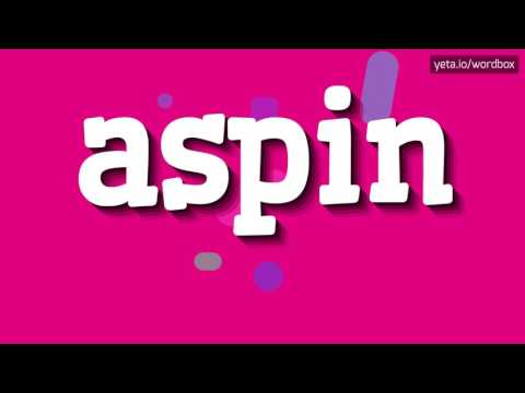 ASPIN - HOW TO PRONOUNCE IT!?
