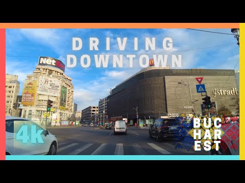 ∙⁴ᴷ³⁰∙ A drive through Bucharest, Romania. Towards the city center during the holidays