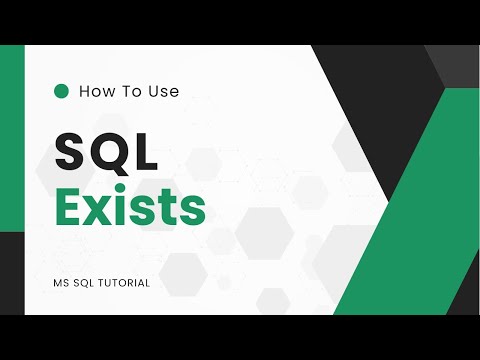 Sql Exists Ms Sql Tutorial Sql