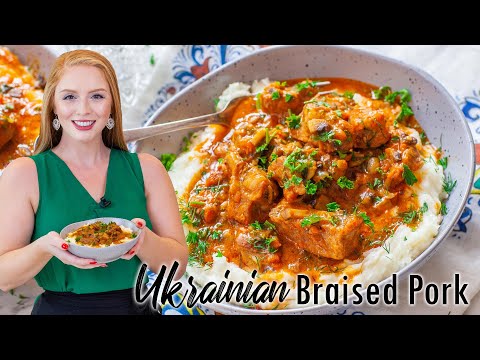 Ukrainian Braised Pork with Creamy Mashed Potatoes