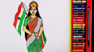 How to Draw Bharat Mata Step By Step  15 August Sp