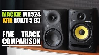 Video thumbnail for Mackie MR524 vs KRK Rokit 5 RP5G3  ||  5 Track Comparison by DSAUDIO.review